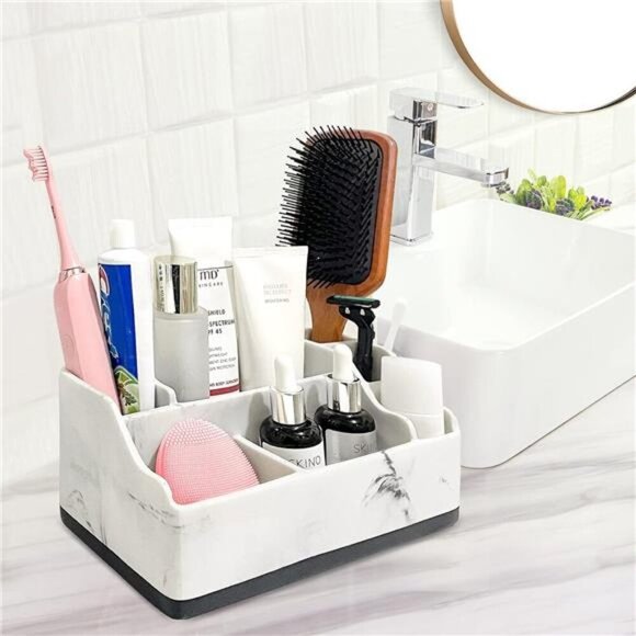 Toothbrush Holder Bathroom Organizer Countertop New 7 Slots Electric Tooth Brush - Picture 6 of 7